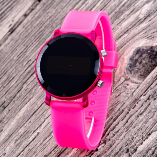 Pinkoli Fuşya Renk Çocuk Kol Saati Led Ekran Genç Kız Kadın Dijital Saat
